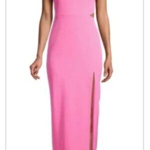 Aidan Mattox Pink One Shoulder Slit Dress for Weddings